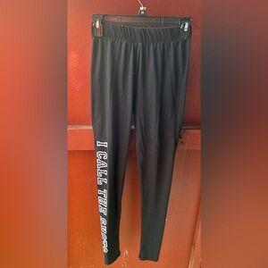 Justify Black Leggings with White Label